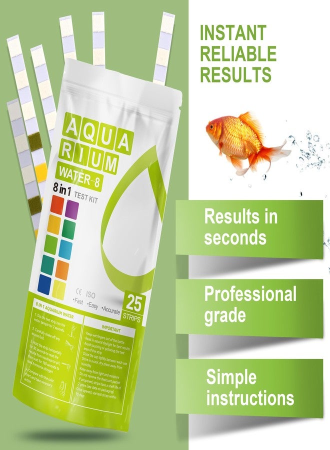 AAwipes Aquarium Ammonia Test Strips 8-in-1 |25 Strips | Quick & Accurate Water Testing Test pH, Carbonate, Alkalinity, Hardness, Chlorine, Nitrite, etc. (K02-25) - Image 2